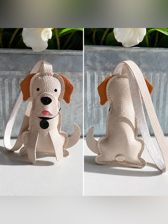 Unbranded Other - Cute Puppy Faux Leather Wristlet Charm / Coin Pouch Keychain✨✨